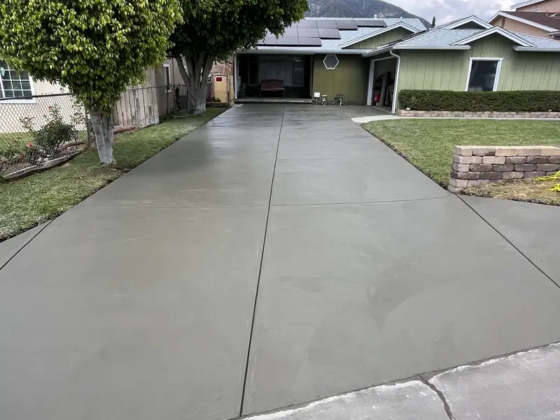 New concrete driveway