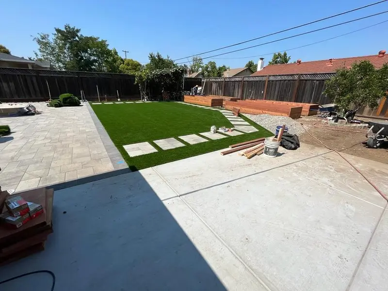 Turf and pavers in progress